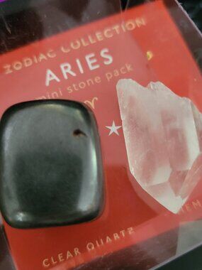 Aries Zodiac Mini Stone Pack (Clear Quartz + Hematite) shoppe geo
